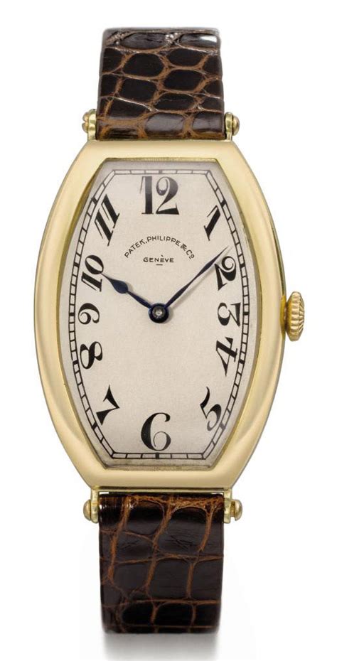 1922 patek philippe tonneau|Patek Philippe. An oversized and very rare 18K gold tonneau .